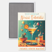 Atomic Futuristic Cosmic Storm Martini Magnet (Vorderseite/Rückseite)