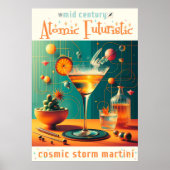 Atomic Futuristic Cosmic Storm Martini Poster (Vorne)