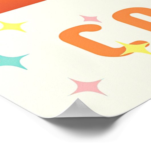 Atomic Futuristic Cosmic Storm Martini Poster (Ecke)