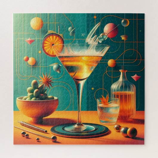 Atomic Futuristic Cosmic Storm Martini Puzzle (Vertikal)