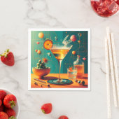 Atomic Futuristic Cosmic Storm Martini Serviette (Beispiel)