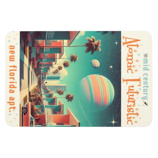 Atomic Futuristic New Florida Apartments Magnet (Horizontal)