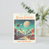 Atomic Futuristic New Florida Apartments Postkarte (Stehend Vorderseite)