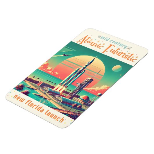 Atomic Futuristic New Florida Launch Site Magnet (Linke Seite)