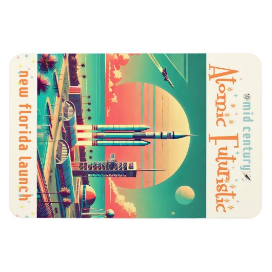 Atomic Futuristic New Florida Launch Site Magnet (Horizontal)