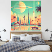 Atomic Futuristic New Florida Leinwanddruck (Insitu (Schlafzimmer))