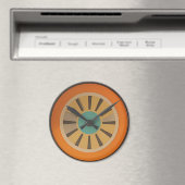 Atomic Futuristic Orange Slice Clock Image Magnet (In Situ (Geschirrspüler))