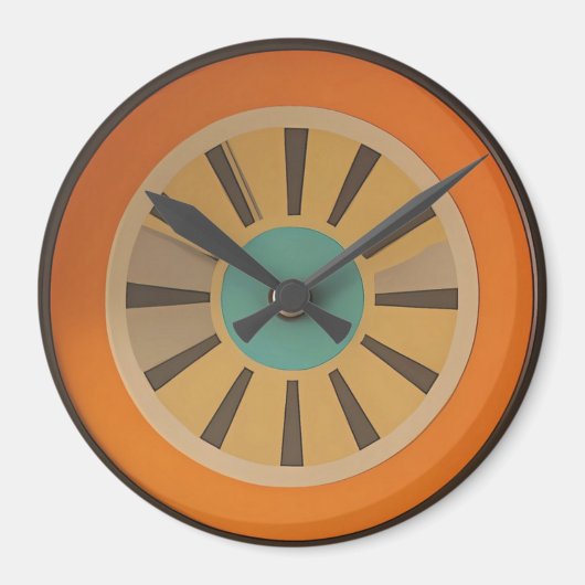 Atomic Futuristic Orange Slice Clock Image Magnet (Vorne)