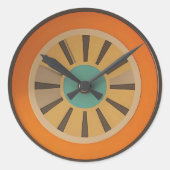Atomic Futuristic Orange Slice Clock Image Runder Aufkleber (Vorderseite)
