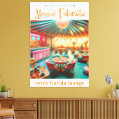 Atomic Futuristic Retro Florida Lounge Leinwanddruck (Insitu (Wohnzimmer))