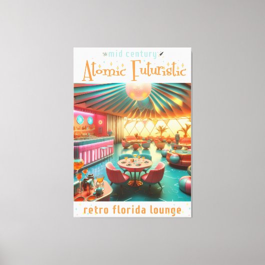 Atomic Futuristic Retro Florida Lounge Leinwanddruck (Vorderseite)
