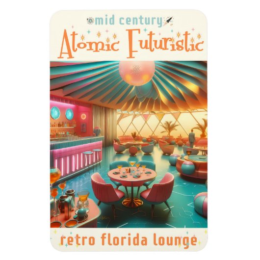 Atomic Futuristic Retro Florida Lounge Magnet (Vertikal)