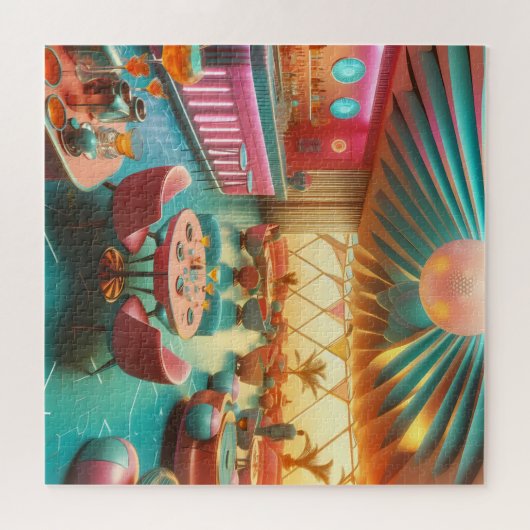 Atomic Futuristic Retro Florida Lounge Puzzle (Horizontal)