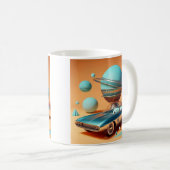 Atomic Futuristic Sky View Cruiser Car  Kaffeetasse (VorderseiteRechts)