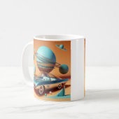 Atomic Futuristic Sky View Cruiser Car  Kaffeetasse (Vorderseite Links)