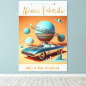 Atomic Futuristic Sky View Cruiser Car  Leinwanddruck (Insitu (Holzboden))
