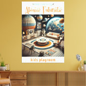 Atomic Futuristic Space Age Kids Playroom Leinwanddruck (Insitu (Wohnzimmer))