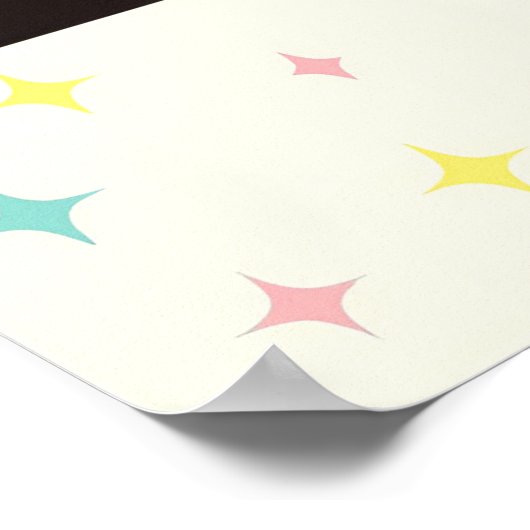 Atomic Futuristic Space Age Kids Playroom Poster (Ecke)