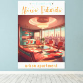 Atomic Futuristic Urban Apartment Leinwanddruck (Insitu (Holzboden))