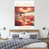 Atomic Futuristic Urban Apartment Leinwanddruck (Insitu (Schlafzimmer))