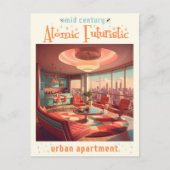 Atomic Futuristic Urban Apartment Postkarte (Vorderseite)