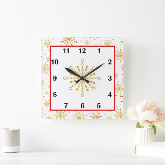 Atomic Graphic Retro Quadratische Wanduhr (Zuhause)