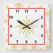 Atomic Graphic Retro Quadratische Wanduhr (Vorderseite)