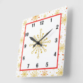 Atomic Graphic Retro Quadratische Wanduhr (Winkel)