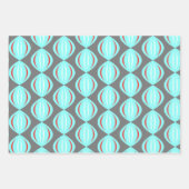 Atomic Gray Trio aus der Mitte des Jahrhunderts Geschenkpapier Set (Vorderseite 3)