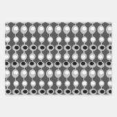 Atomic Gray Trio aus der Mitte des Jahrhunderts Geschenkpapier Set (Vorderseite 2)