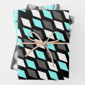 Atomic Gray Trio aus der Mitte des Jahrhunderts Geschenkpapier Set (Beispiel)