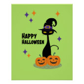 Atomic Halloween Cat Green Poster (Vorderseite)