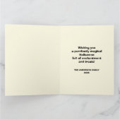 Atomic Halloween Cat Mitte des Jahrhunderts Karte (Innenseite)