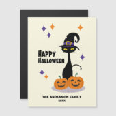 Atomic Halloween Cat Mitte des Jahrhunderts Magnetkarte (Vorne/Hinten)