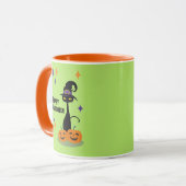 Atomic Halloween Cat Mitte des Jahrhunderts Tasse (Vorderseite Links)