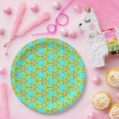 Atomic Honeycomb Paper Plate Pappteller (Party)