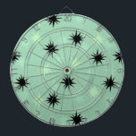 Atomic Jade & Mint Sternexplosionen Iglu Dart Boar Dartscheibe<br><div class="desc">Dieses Atomic Jade and Mint Sternexplosionen Dart Board hat den ganzen zeitgenössischen Spaß an der Küche Ihrer Großmutter, abzüglich des klebrigen Linoleums. Das kitschige Design ist mit einem Jadehintergrund mit goldenen Fußketten und zufällig platzierten Sternexplosionen in Schwarz, Jade und Minze ausgestattet. Dieses Vintag inspirierte Muster ist Mod genug, um stylisch...</div>