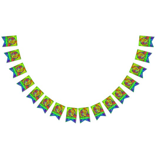 [Atomic Krawatte-Dye] Regenbogenfarben Friedenszei Wimpelkette (Alle)