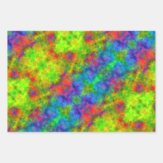 [Atomic Krawatte-Dye] Set der Psychedelic Rainbow  Geschenkpapier Set (Vorderseite)