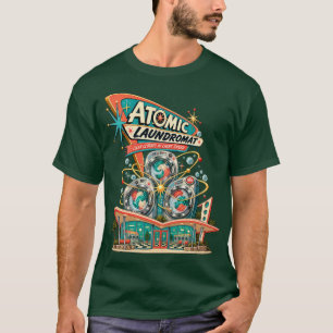 Atomic Laundromat Retro 1950er Jahre Waschsalon He T-Shirt