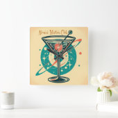 Atomic Martini Club Quadratische Wanduhr (Zuhause)
