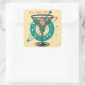 Atomic Martini Club Quadratischer Aufkleber (Tasche)