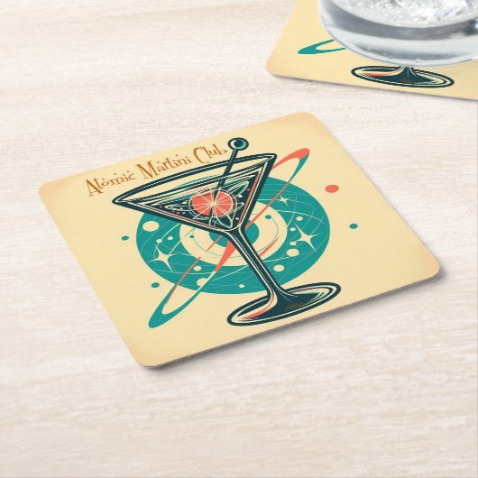 Atomic Martini Club Rechteckiger Pappuntersetzer (angewinkelt)