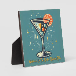 Atomic Martini Club Retro Futuristic Cocktail Fotoplatte