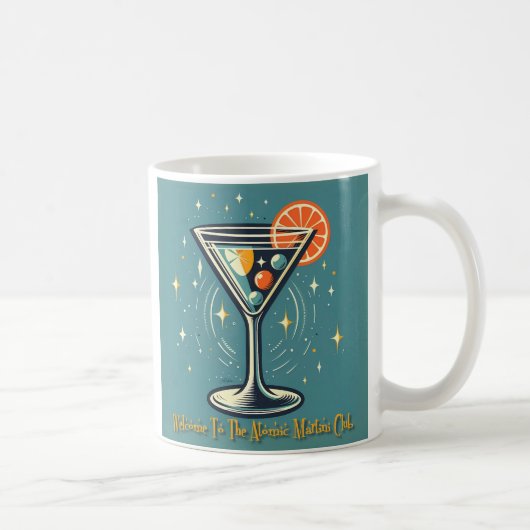 Atomic Martini Club Retro Futuristic Cocktail Kaffeetasse (Rechts)