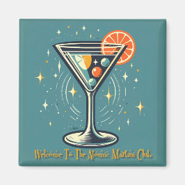 Atomic Martini Club Retro Futuristic Cocktail Magnet
