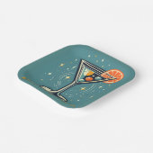 Atomic Martini Club Retro Futuristic Cocktail Pappteller (Gewinkelt)