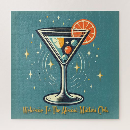 Atomic Martini Club Retro Futuristic Cocktail Puzzle (Vertikal)