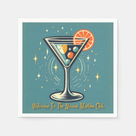 Atomic Martini Club Retro Futuristic Cocktail Serviette