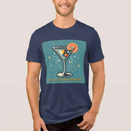 Atomic Martini Club Retro Futuristic Cocktail Tri-Blend Shirt (Vorderseite)